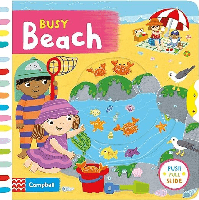 Busy Beach: A Push, Pull, Slide Book (Board Book)